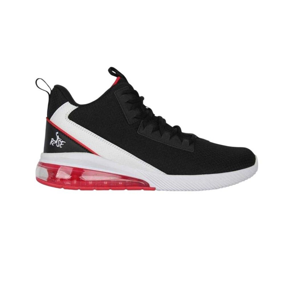 Rise Unisex Adult Digital Logo High-top Basketball Shoes / Black/White/Red